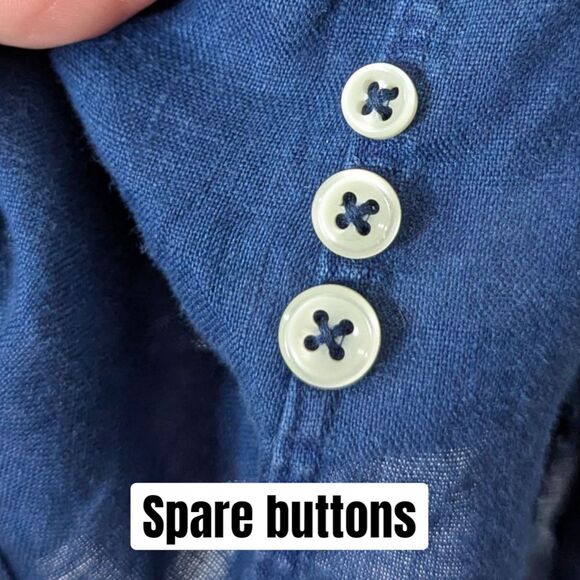 Ralph Lauren Size XL Ocean Wash Linen Blue Shirt Long Sleeves Red Pony Preppy - Picture 6 of 9